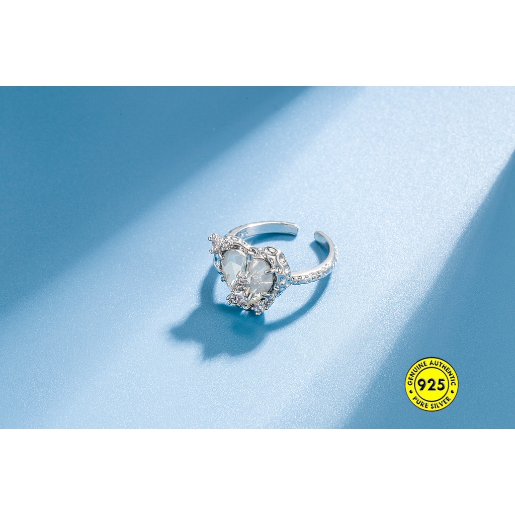 Kalung S925 Silver Zircon Bentuk Hati Tahan Air Untuk Wanita