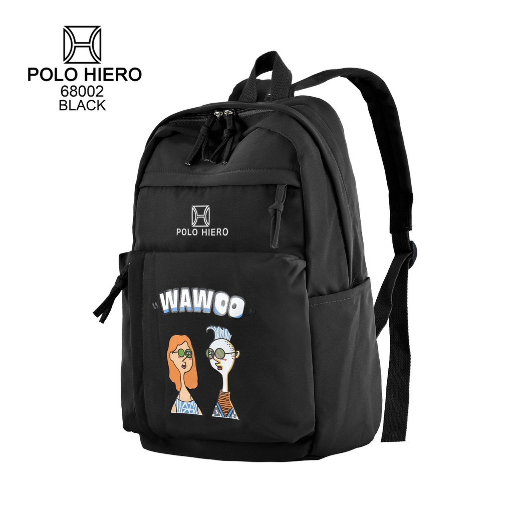 Tas Ransel Sekolah Polo Hiero 68002 Tas Fashion Wanita Import Tas Laptop Tas Backpack Ransel