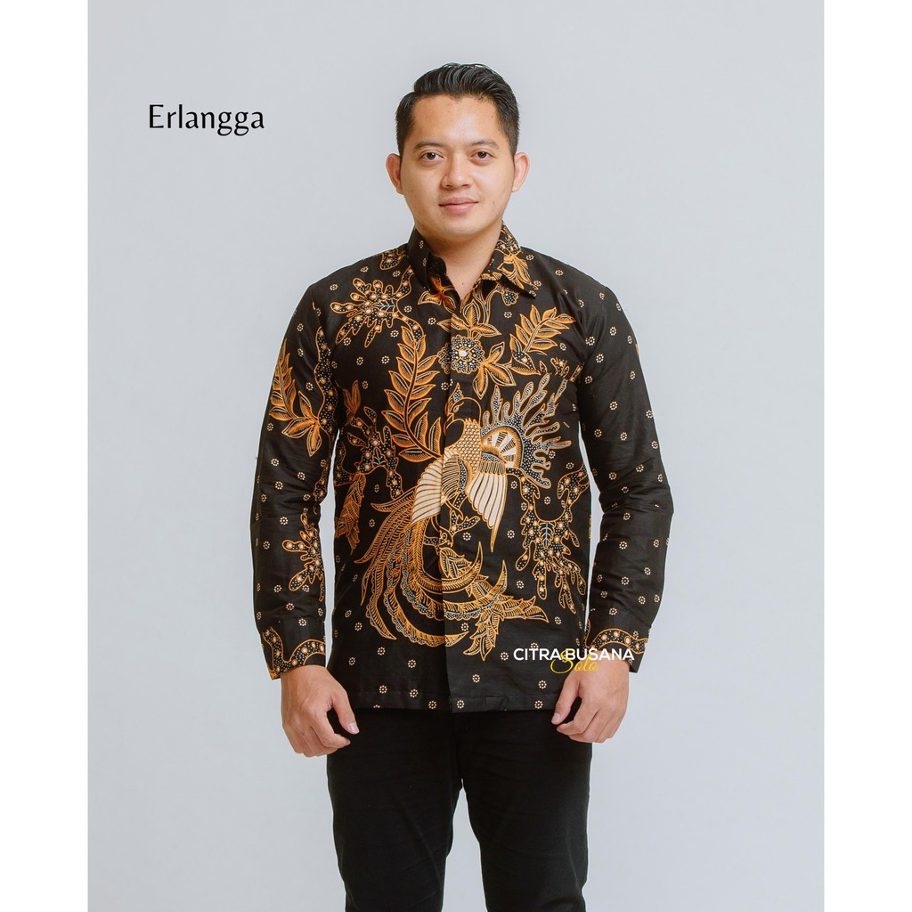 Erlangga Kemeja Batik Pria Full Furing Katun Sragenan