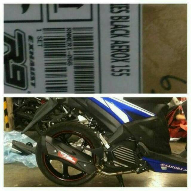 Knalpot r9 misano yamaha aerox 155/knalpot  r9 misano black aerox 155