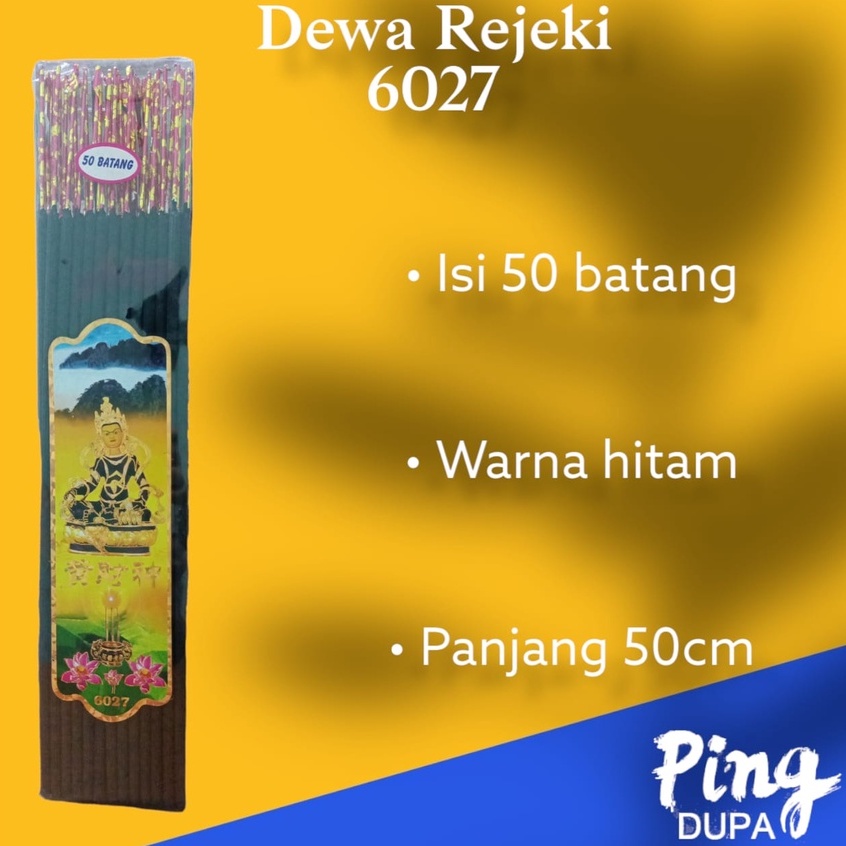 Dupa Hio Dewa Rejeki Warna Hitam Nyala 4 Jam Kemasan Mika Isi 50 Batang