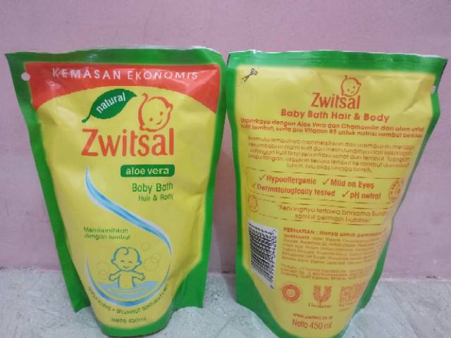 Zwitsal Baby Bath 2in1 Hair and Body, antibacterial, Classic 450ml