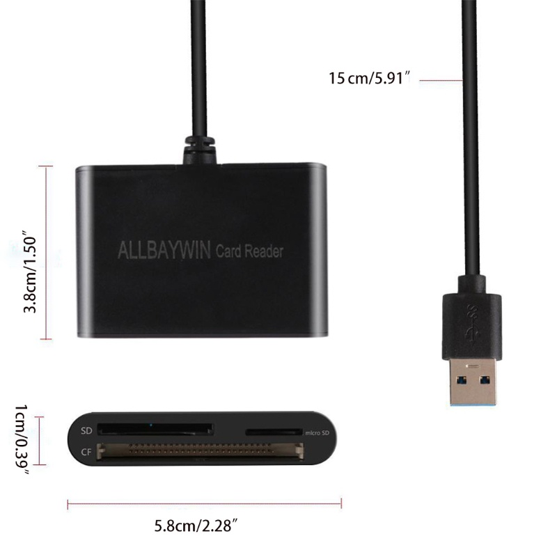 Btsg USB 3.0 Memory Card Reader Compact Flash Card Adapter Untuk Kartu SD/Micro-SD/CF