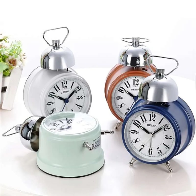JAM MEJA WAKER BEKER KRING SEIKO QHK055 QHK 055 BELL ALARM ORIGINAL MINI CUTE