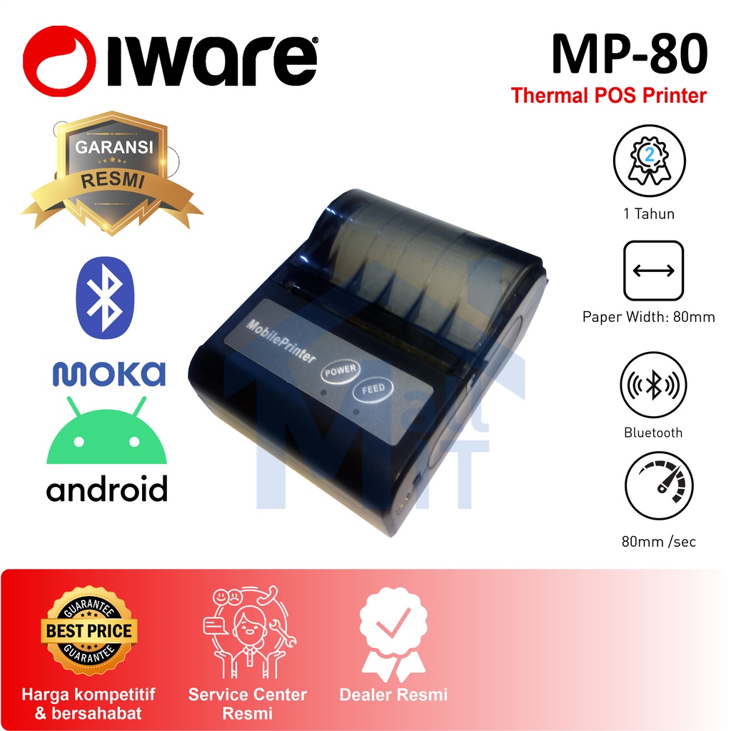 PRINTER PORTABLE BLUETOOTH IWARE MP80 IWARE MP-80