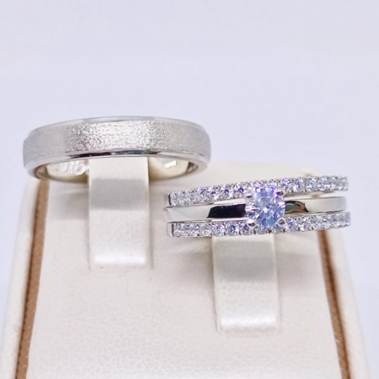 Cincin Tunangan Couple Perak Asli Ukir Nama A157