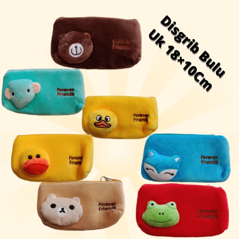 Dompet Bulu Karakter Lucu/Tempat Pensil