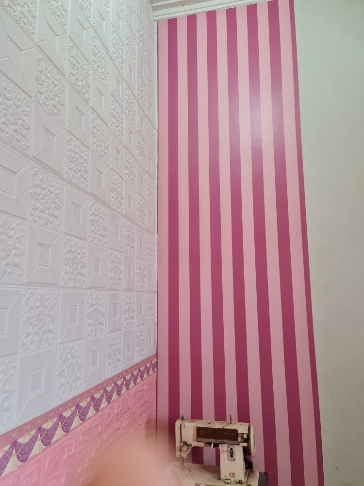 Wps598 Garis Merah Pink Wallpaper Sticker  Wal Paper Dinding Wpsbgs