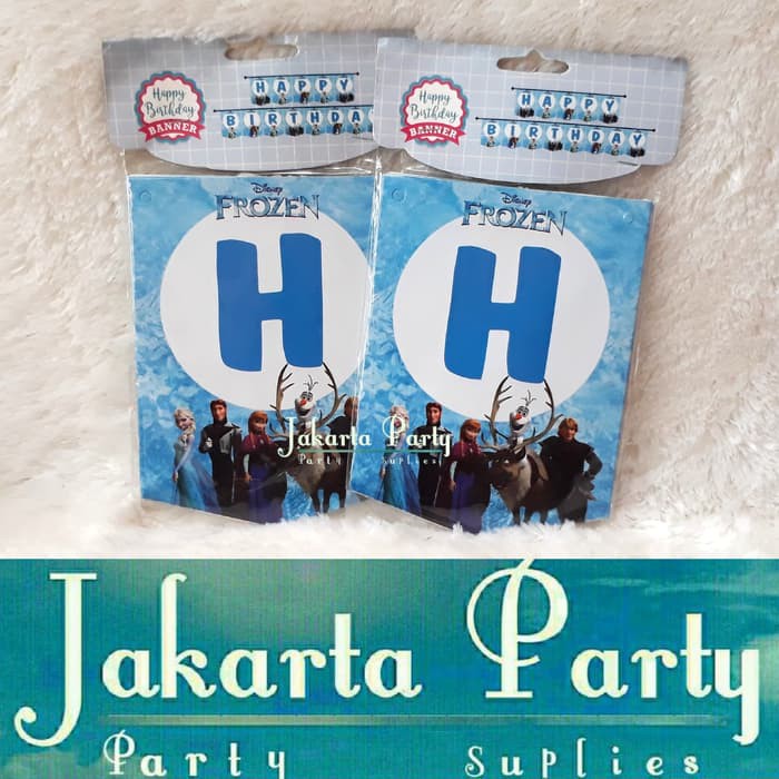 Banner HBD Frozen / Bunting Flag Frozen - Jakarta Party