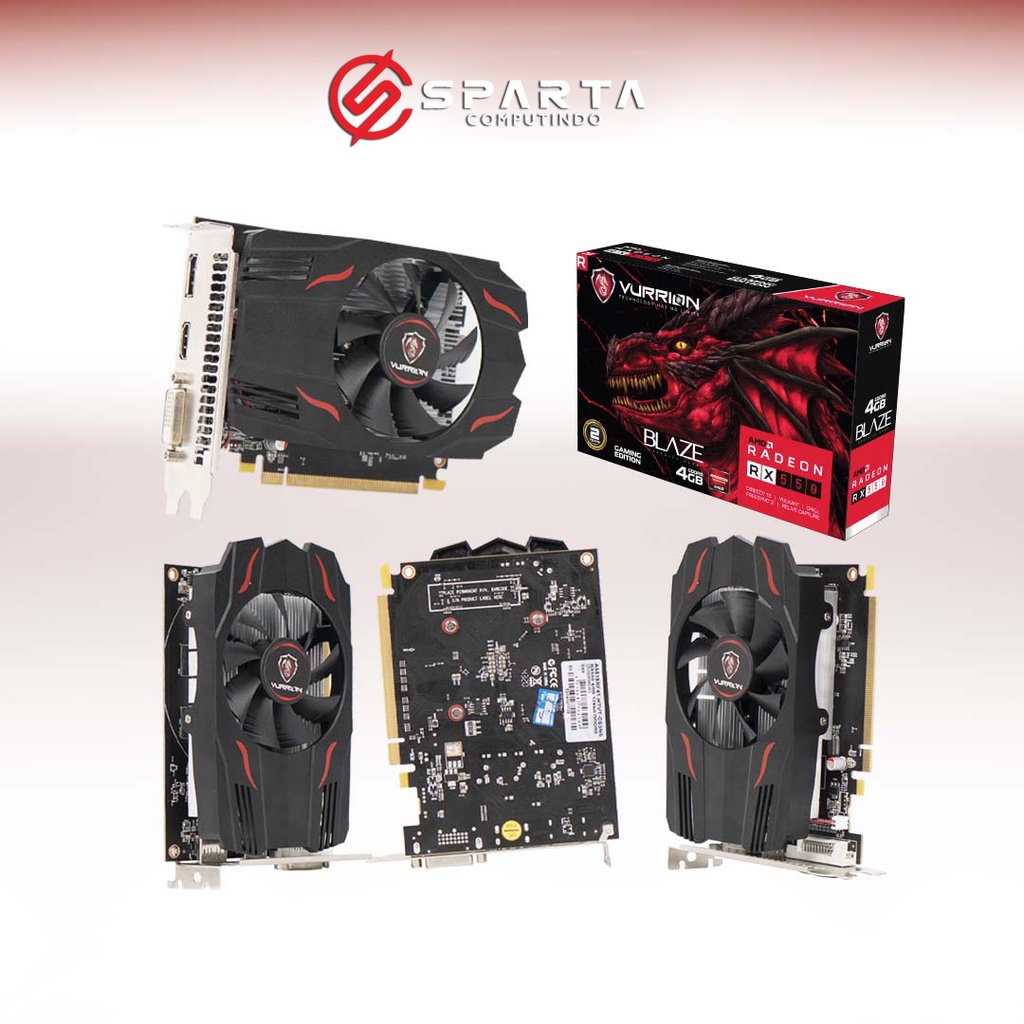 VGA Card AMD Radeon RX 550 4GB GDDR5 128 Bit Vurrion New Garansi Resmi