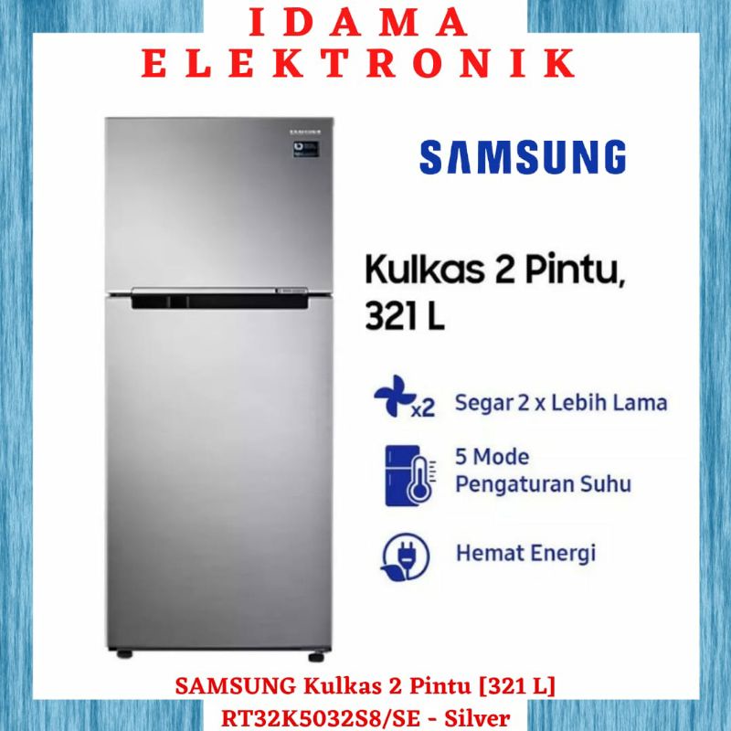 SAMSUNG Kulkas 2 Pintu [321 L] RT32K5032S8/SE - Silver