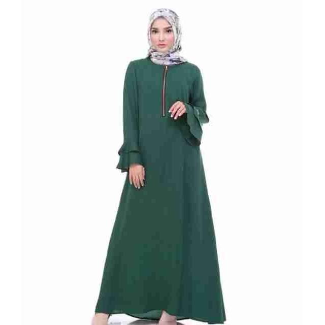 PREMIUM PLAIN Hara GREEN BOTTLE L PANJANG Baju 135cm LD 92 by Zbteens