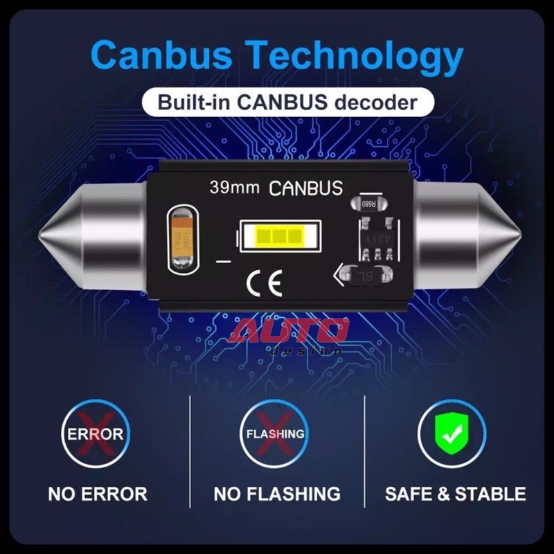 Lampu LED Plafon Kabin Mobil Festoon C5W Chip CSP 1860 Canbus Super Terang