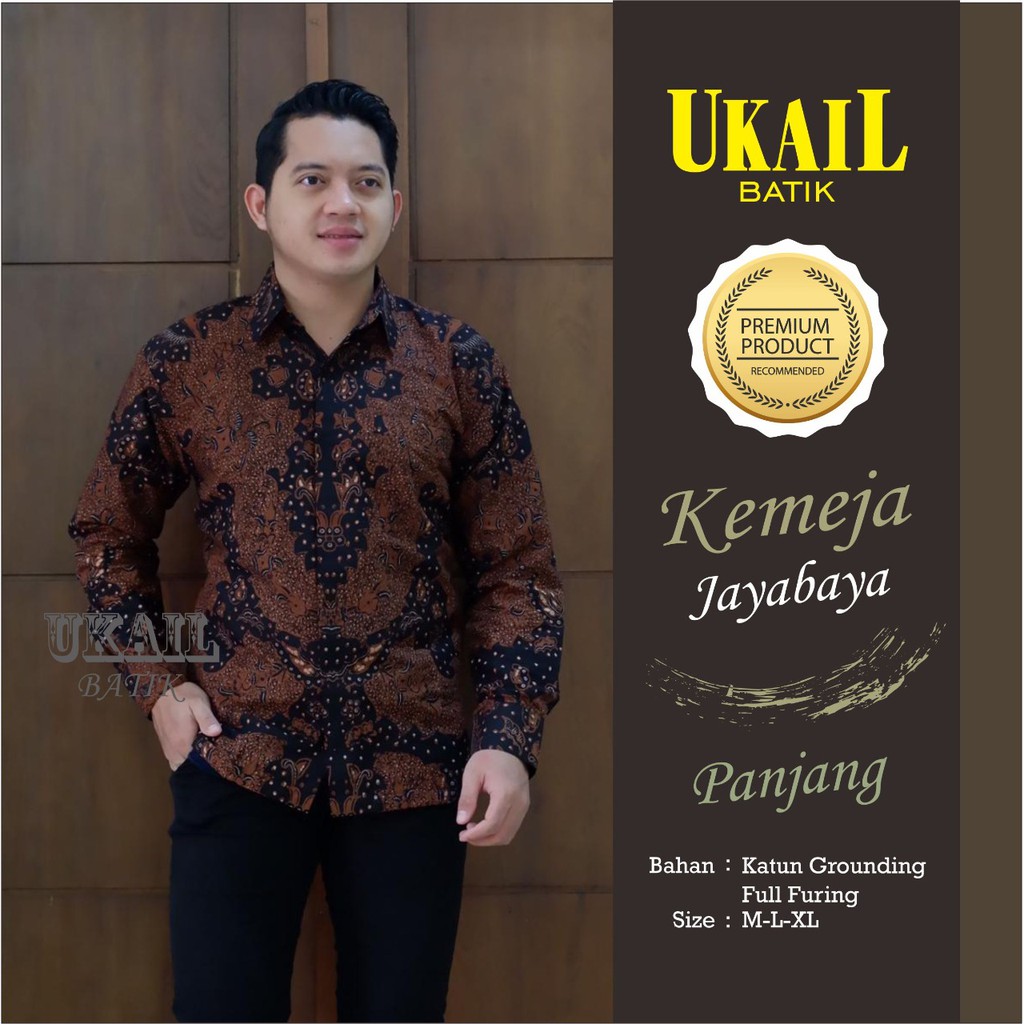 JAYABAYA Kemeja Batik Pria Lengan Panjang Katun Halus FULL FURING Batik UKAIL