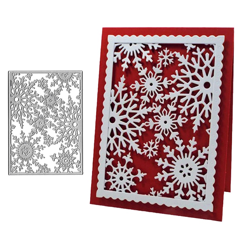 Zzz Cetakan Stensil Cutting Dies Motif Snowflake Natal Untuk Scrapbook / Craft DIY