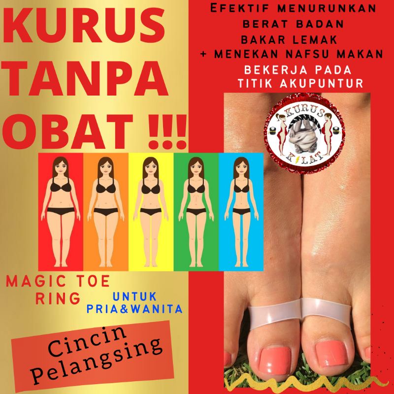 CINCIN PELANGSING Magic Toe Ring Penurun Berat Badan No Pelangsing Obat Diet Korset Herballife