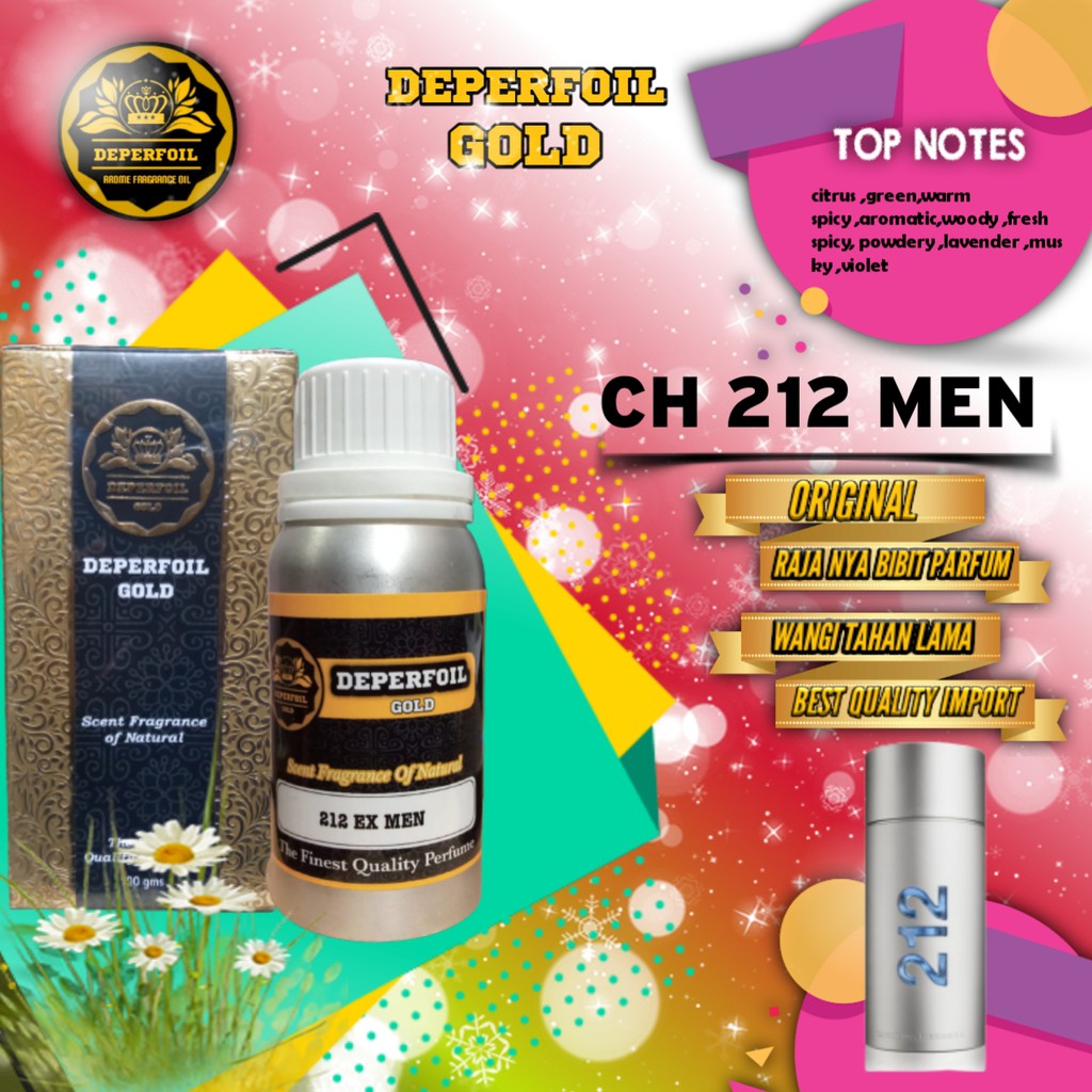 Parfum pria terlaris Parfum CH 212 MEN 100 ml Bibit Parfum 212 Man non alkohol by deperfoil gold