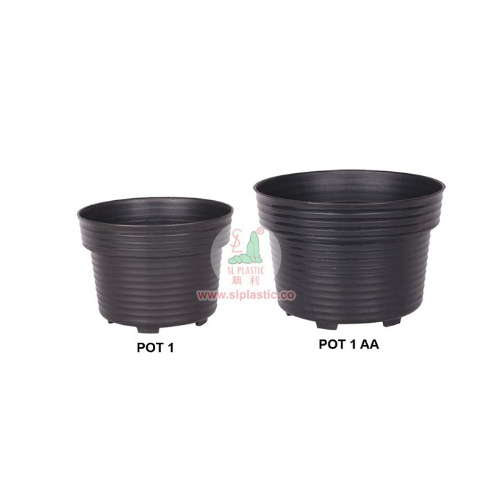 Pot Bunga / Pot Tanaman Warna Hitam tipe 1AA SL PLASTIC