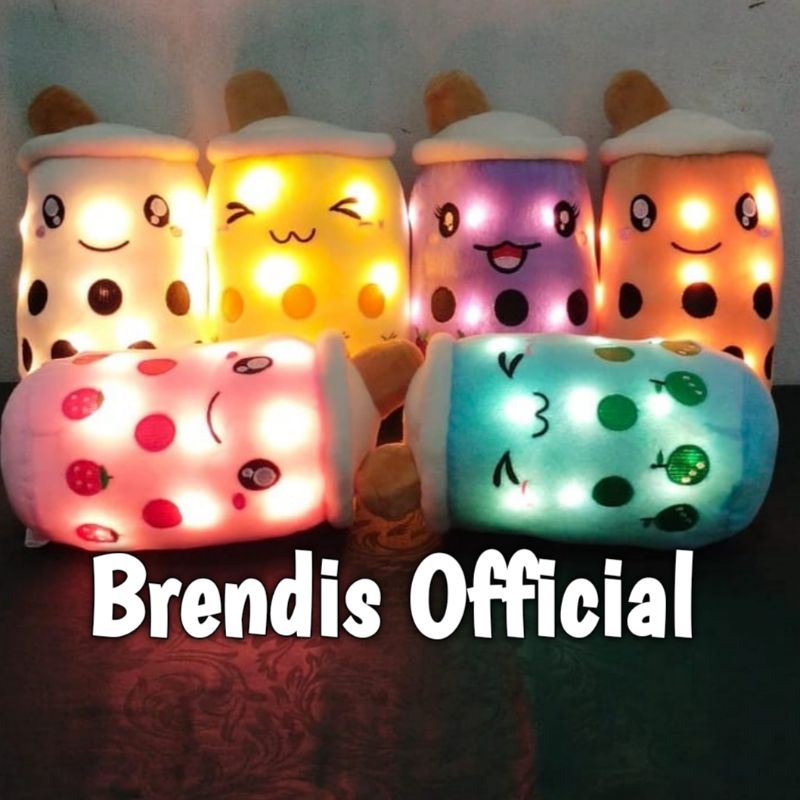 Boneka Boba Milk Tea LED Diameter 20cm Berlabel SNI