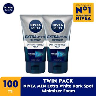 Image of NIVEA MEN Personal Care Men Extra White Dark Spot Minimizer Foam 100mL Twinpack