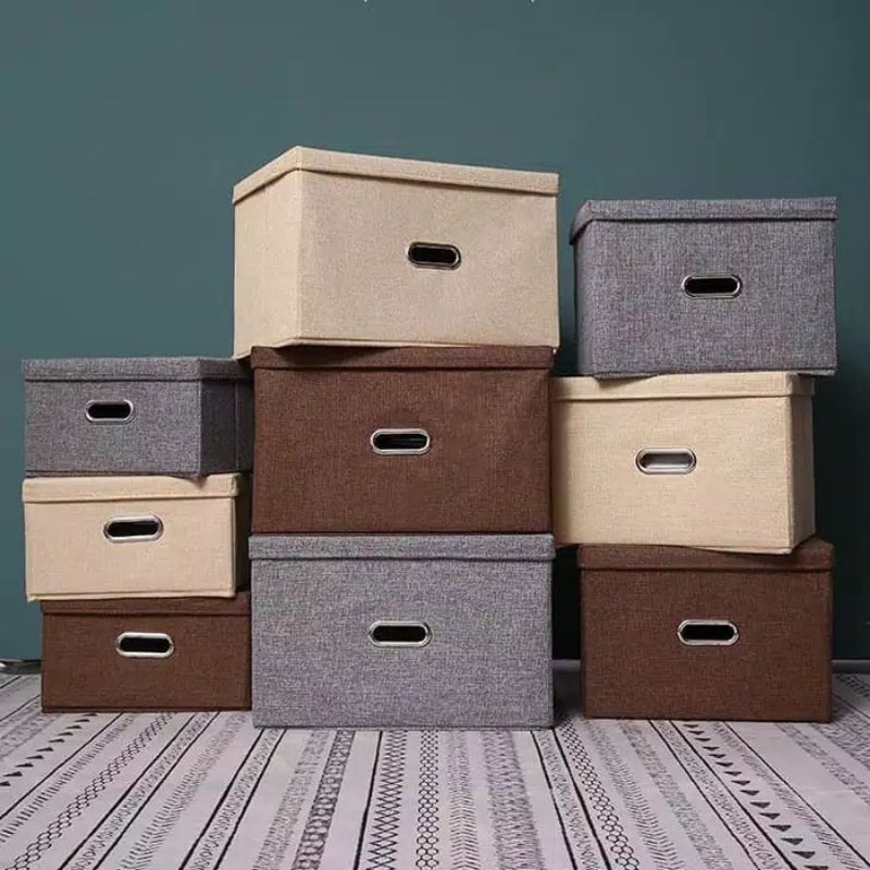 Kotak Penyimpanan Serbaguna UCHII HAKO Foldable Multi Purpose Storage Cotton Linen  - S