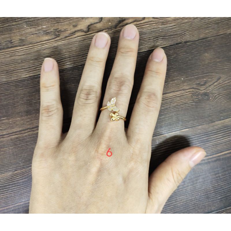 Fifi Fashion Cincin Mata CuantiQ Geela Model Perhiasan Lapis Emas (08/28)