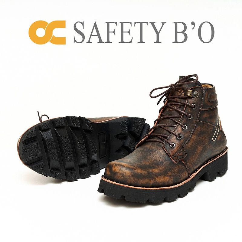 SEPATU KULIT PRIA BOOT SAFETY BRAND LOKAL OC ODON CIBADUYUT ORIGINAL GENUINE LEATHER CRAZY HORSE KUA