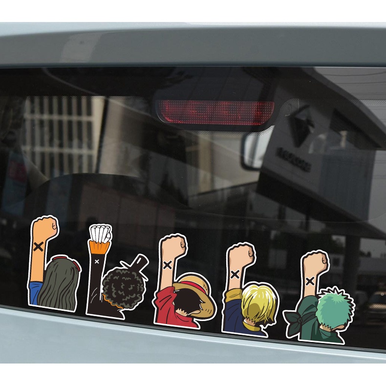 Stiker Reflektif Motif Kartun One Piece Luffy Roronoa Zoro Tony Tony Chopper Untuk Dekorasi Mobil / Motor