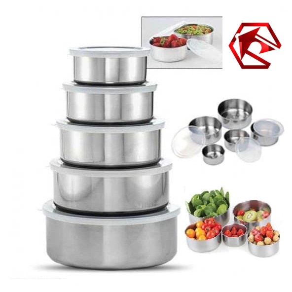 rumah_kita2020Rantang Stainless 5 Susun Utk Toples Kue DLL GRATIS 5 Tutup Bening Rantang Stainless LUNCH BOWL GOOD QUALITY / FRESH BOX COD MURAH Rantang Stainless Tahan Panas Kedap Udara Makanan Awet Protect Fresh Box Kotak Makan Rantang Susun Kotak Makan