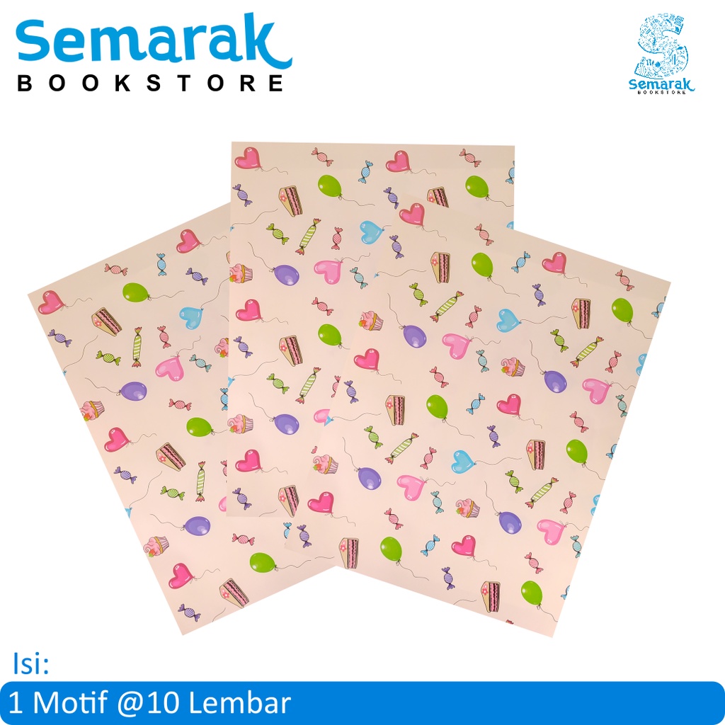 

SiDU Sinar Dunia Gift Wrap Kertas Kado Glossy 65 x 49 cm [1 Motif @10 Lembar