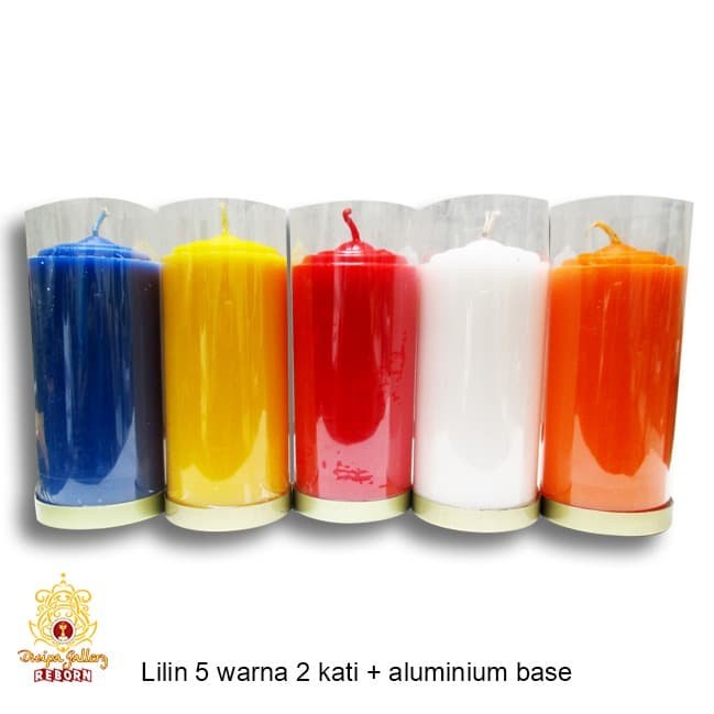 Lilin/Candle Pilar Puja Sembahyang Lotus 2 Kati 5 Warna