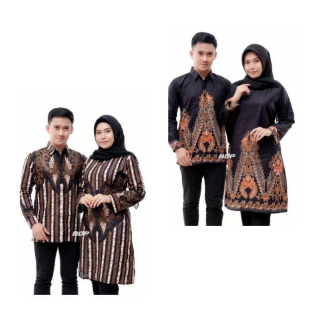 COUPLE BATIK DEWASA TUNIK WANITA KEMEJA PRIA LENGAN PANJANG