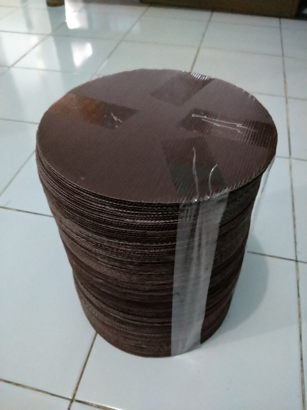 Alas Kue Bulat Diameter 25 Cm X 3mm Coklat Tebal Tatakan Plastik Impra