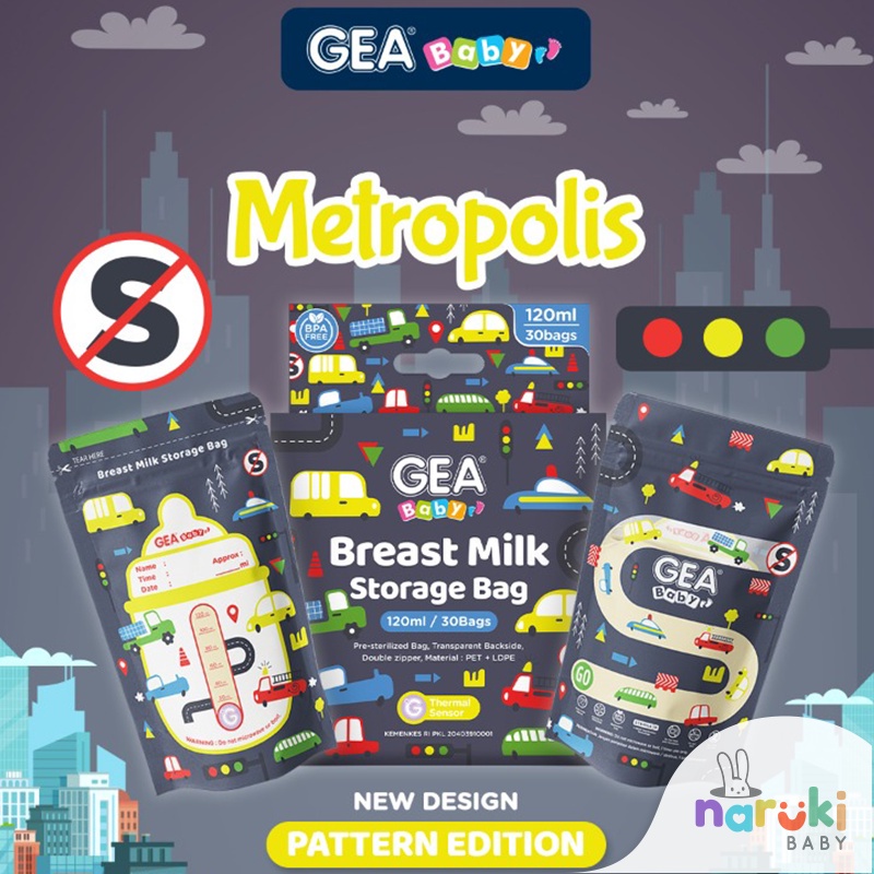 GEA METROPOLIS Kantong Asi 120ml / Breastmilk Storage / Asibag Geababy