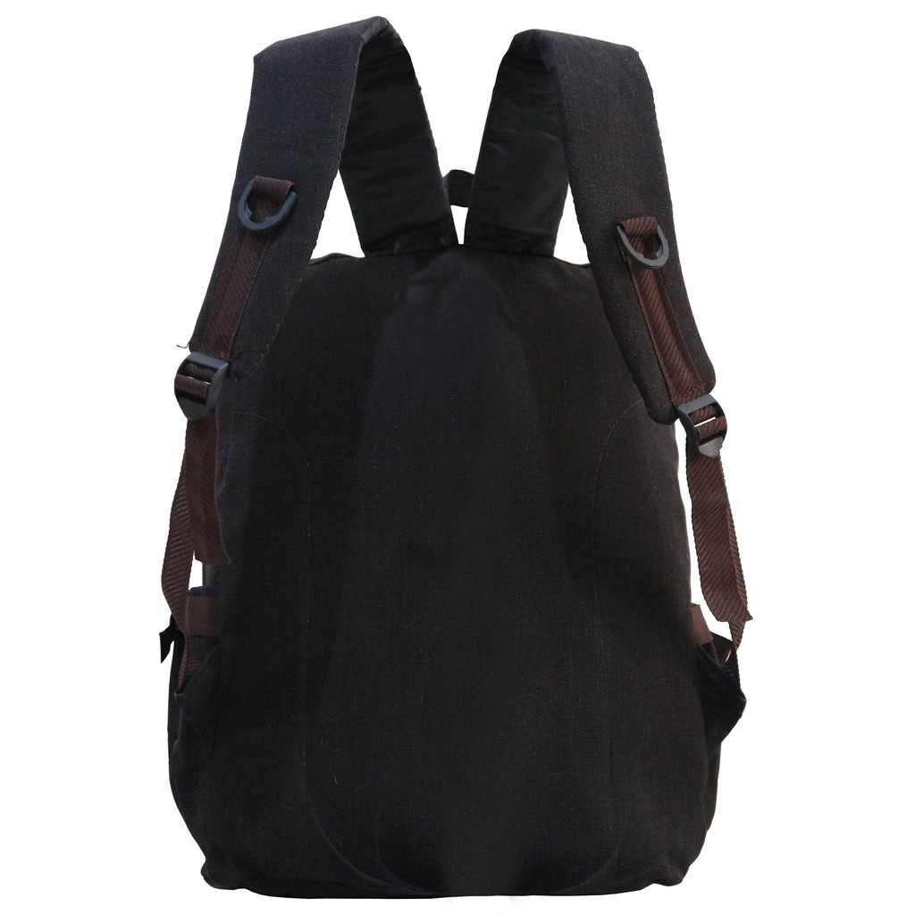 Tas Ransel Backpack Distro Kanvas Guess Warna Coklat Tua Ransel Pria Wanita Keren Bahan Tebal Berkualitas