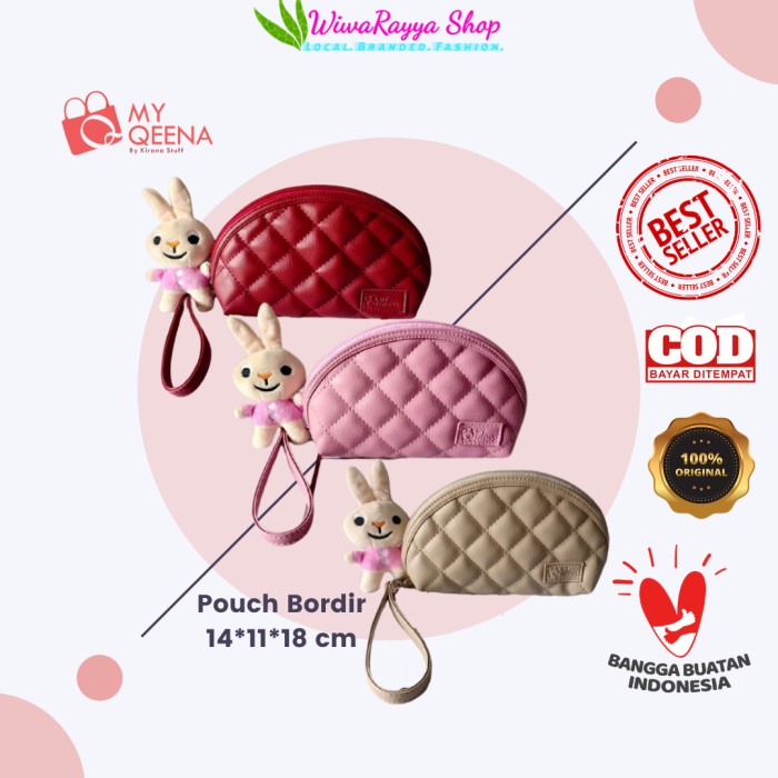 ༺ COD AKTIF ༻ Pouch kosmetik My Qeena by Kirana Stuff Pouch Bordir