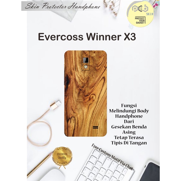 Dapat 2pcs Garskin Hp Evercoss Winner x3 Motif sp - free Custom Motif