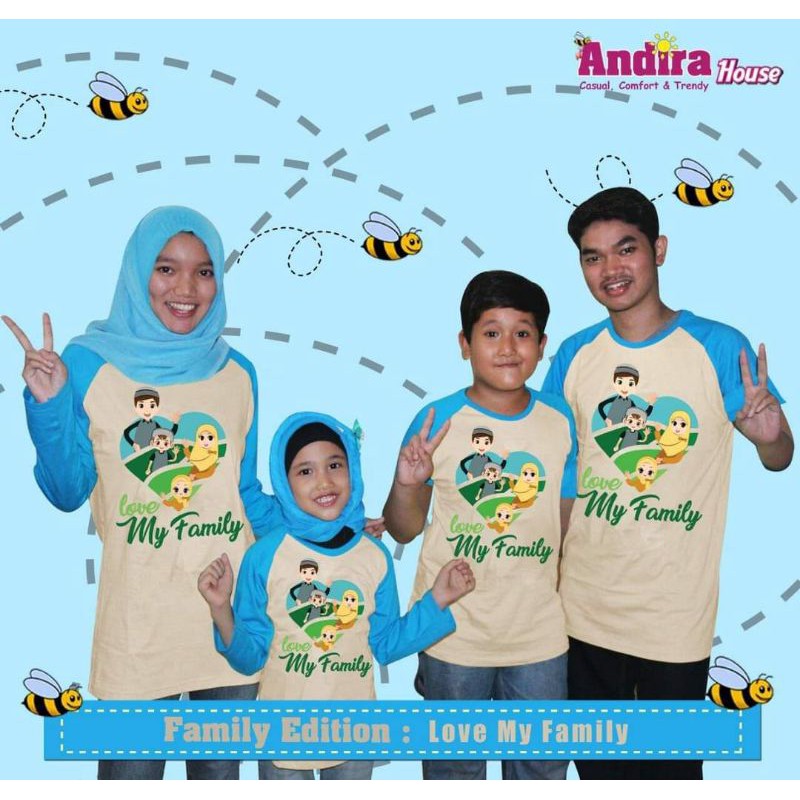 Andira - Baju Kaos Couple Family Ibu Ayah Anak Murah Cream