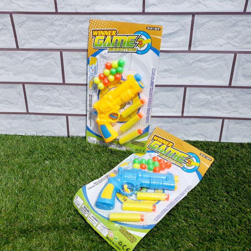 mainan tembakan revolver peluru karet bonus peluru nerf anak edukasi