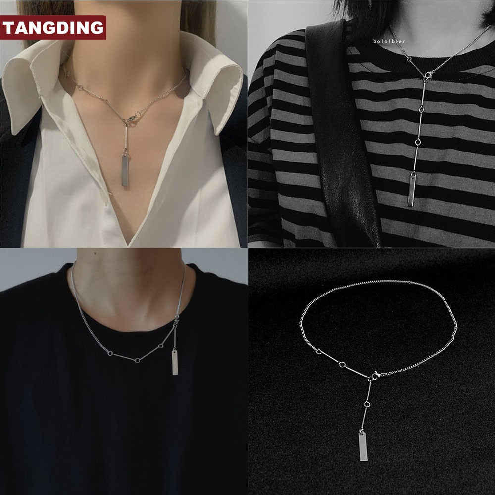 【COD Tangding】Choker Clavicle Chain Stainless Steel Cold Wind Short Necklace