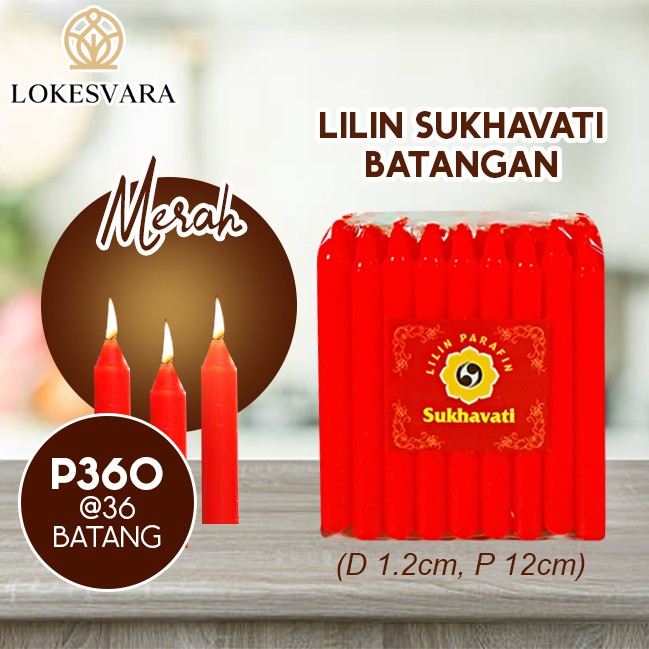 Lilin Sembahyang Parafin Sukhavati P360 Merah