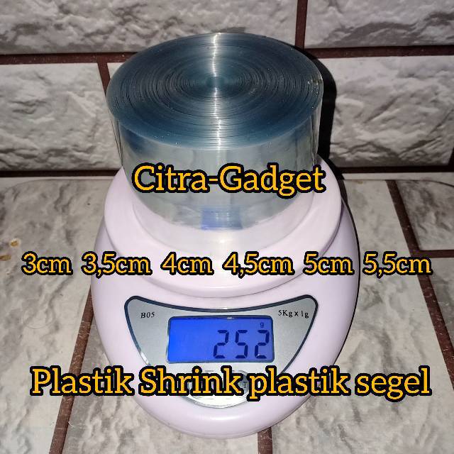 Plastik shrink / plastik segel uk 3cm s/d 5,5cm 250gram