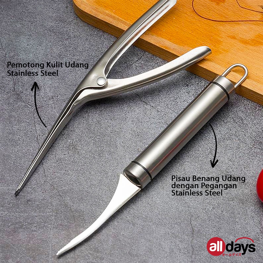 Alldays Alat Pengupas Kulit Udang / Pisau Pembersih Kotoran Udang / Shrimp Peeler Bahan Stainless Steel