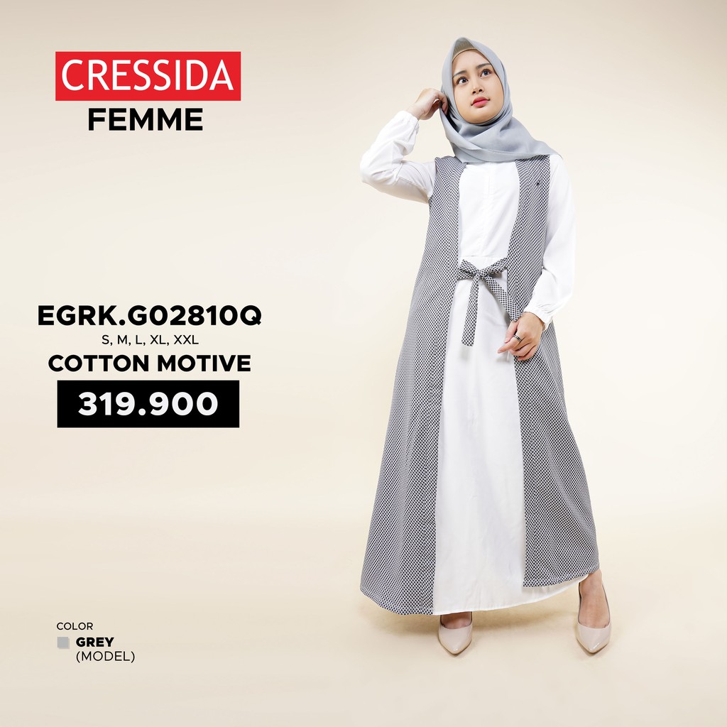 Seragam Dress Lebaran Model Blazer Panjang Muslimah  Merk Cressida Femme