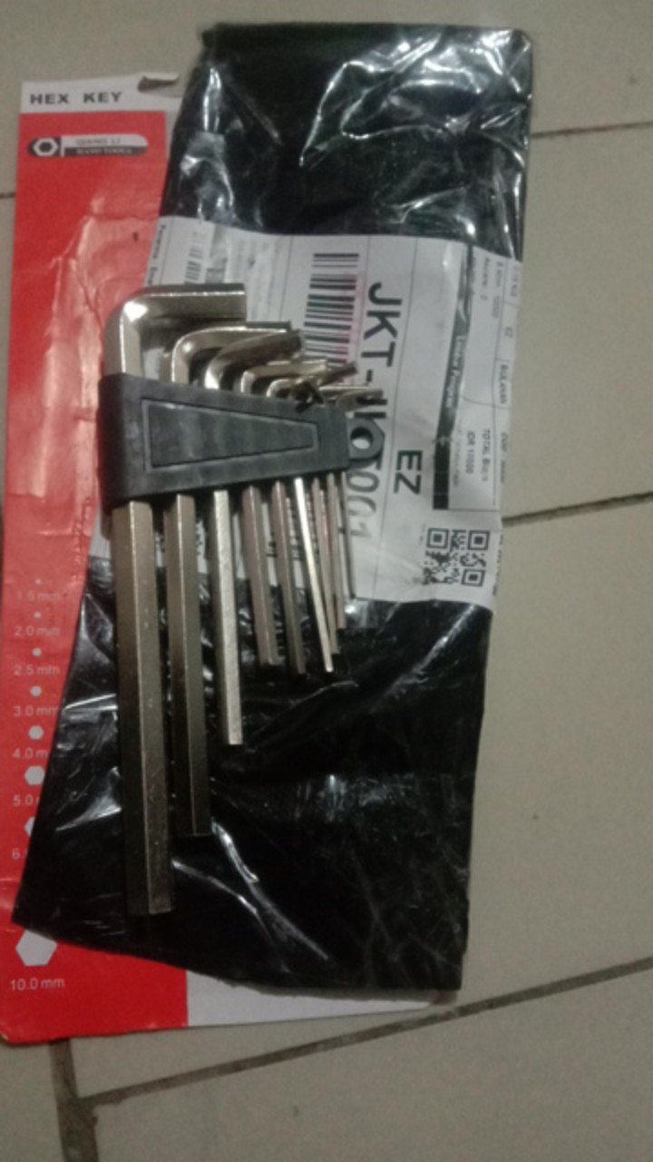 Kunci L Full Set 9 Pcs Mm Midle Flat / Hex Key Segi Enam 9 Pcs Harga Murah