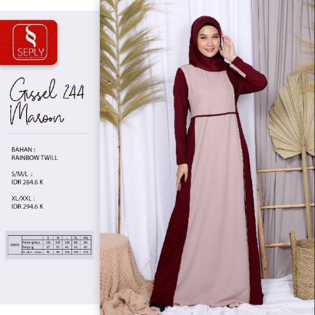Gamis Seply Gissel 244 maroon