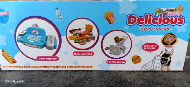 LK 3 MAINAN ANAI EDUKASI MESIN KASIR MIKA CHECK OUT / mainan kasir baterai delicious fast food