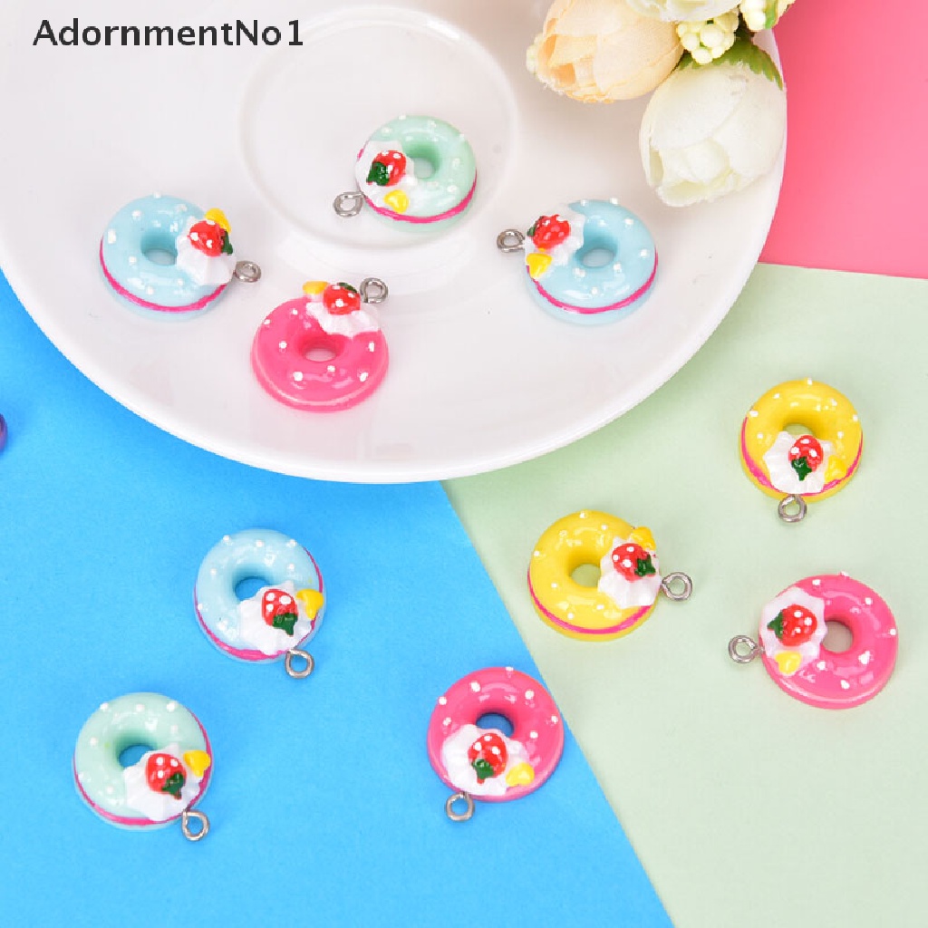 (AdornmentNo1) 10pcs / Set Liontin Bentuk Donat Mini Untuk Dekorasi Perhiasan Charms