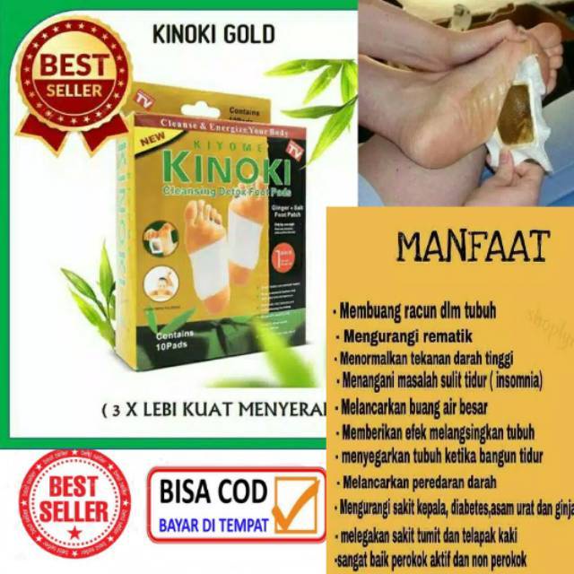 ORIGINAL Kinoki Gold Koyo Kaki Detox Original Isi 10 Pad Dalam 1 Box