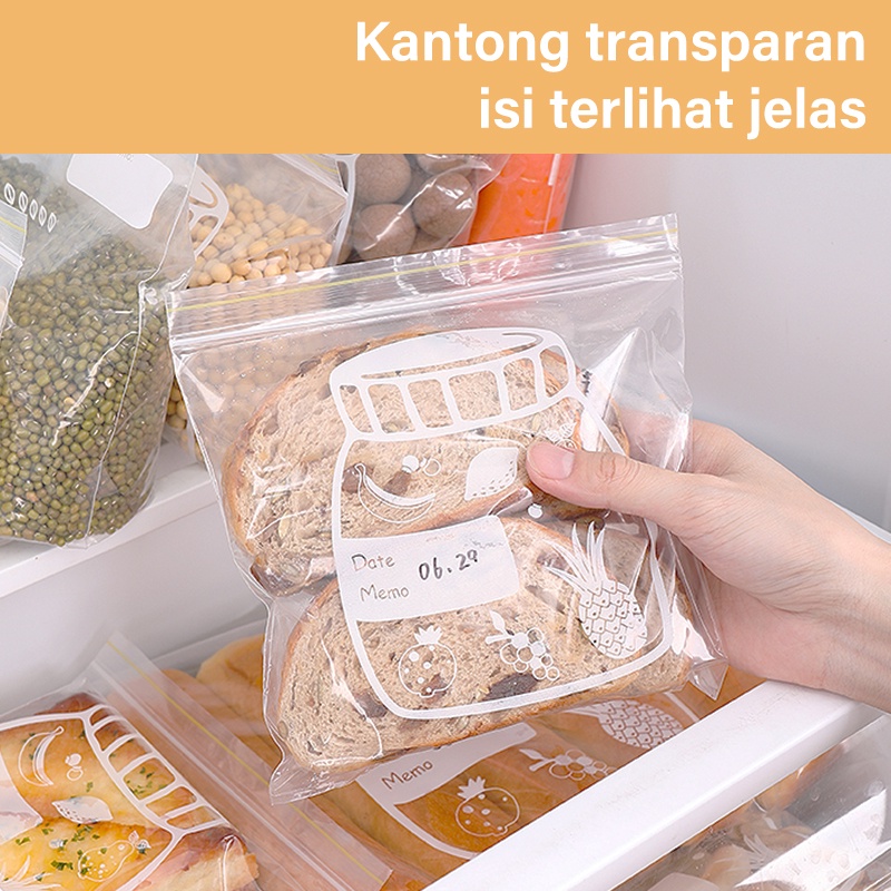 Letyeah &amp; Anantagt kantong plastik ziplock 30pcs/20pcs  tempat penyimpanan makanan susun di kulkas/Fresh Bag